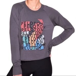 Peloton | Dark Gray Cropped Logo Sweatshirt | Medium